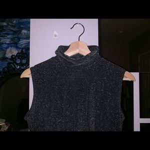 VSST: Vintage Sparkly sleeveless turtleneck